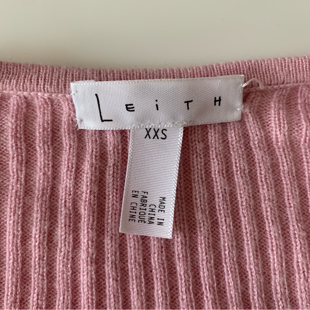 Leith pink ribbed wrap sweater size XXS - Picture 3 of 7